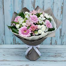 Букет цветов из:  Герберы, Альстромерии и Хризантемы в Гвардейске