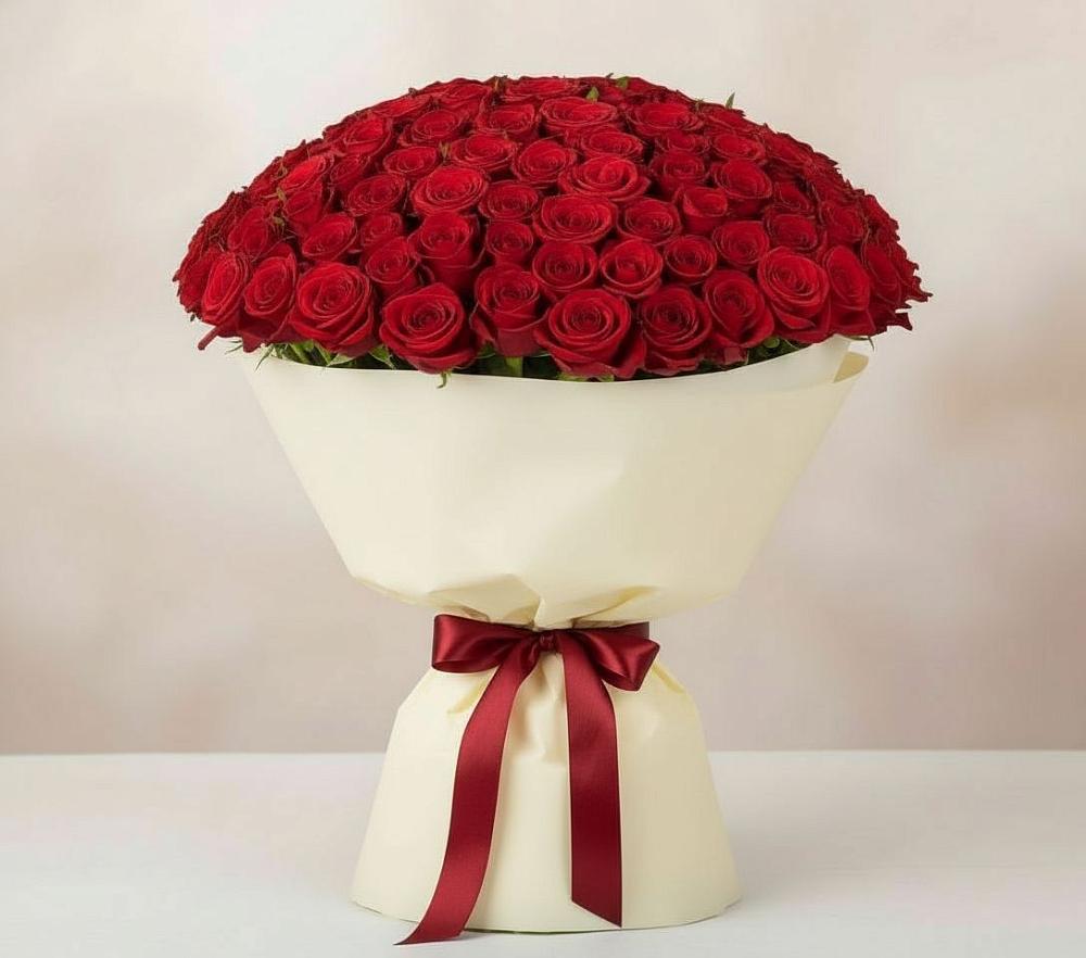 Букет 101 Красная роза Милано в Гвардейске