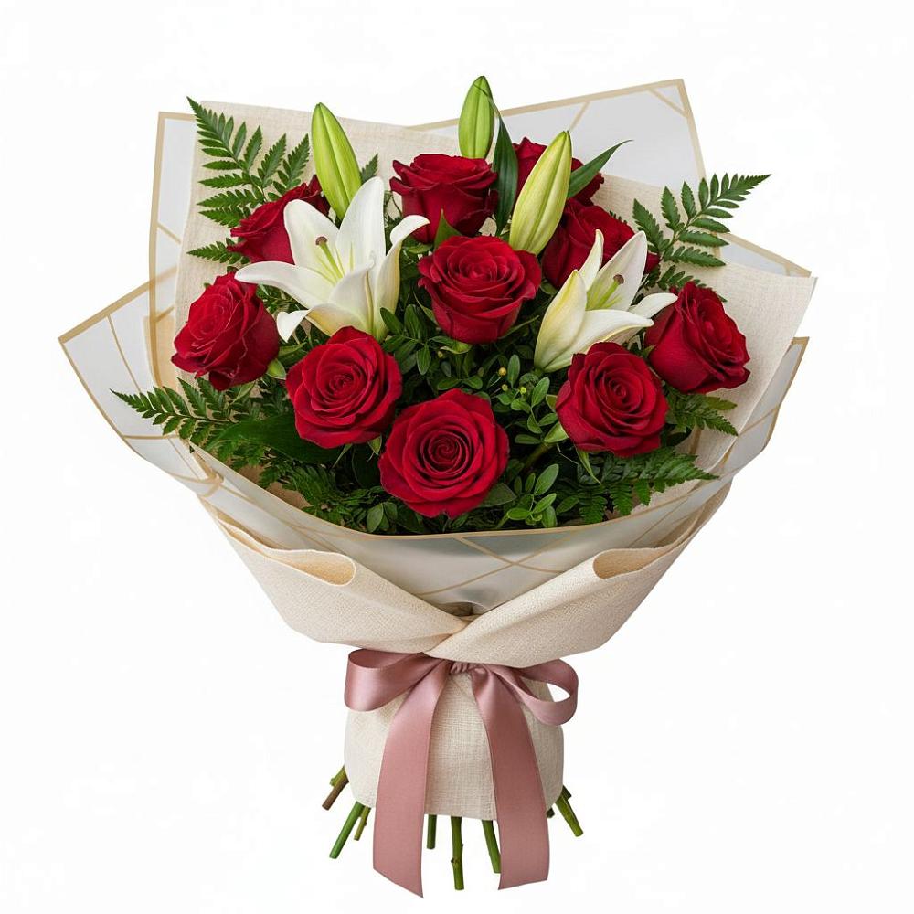 Букет цветов из: Лилии и Розы в Гвардейске