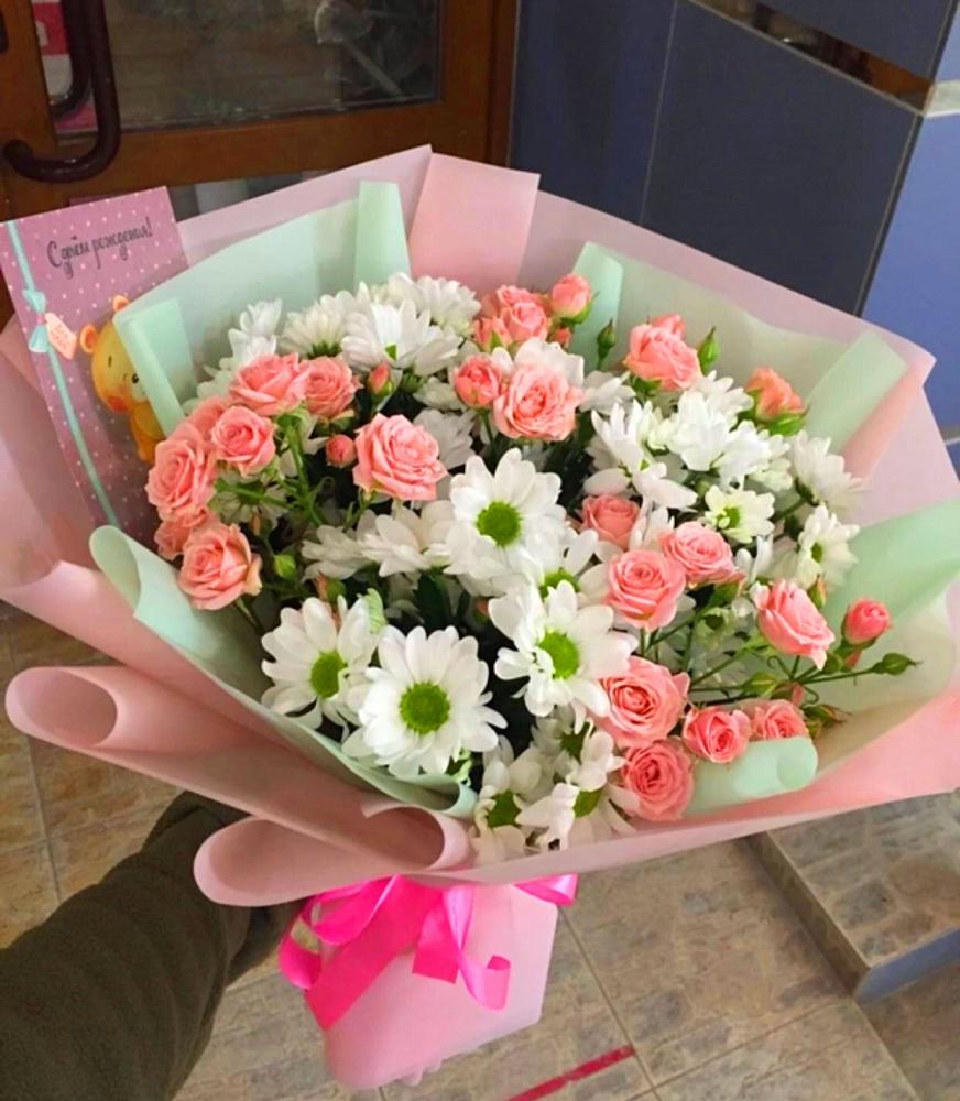Букет цветов из: Розы и Хризантемы в Гвардейске