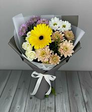 Букет цветов из:  Розы, Герберы и Хризантемы #REPLACE_PRED# Гвардейске