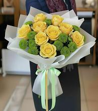 Букет цветов из:  Хризантемы и Розы в Гвардейске