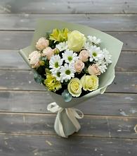 Букет цветов из:  Альстромерии, Розы и Хризантемы в Гвардейске